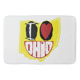 I Love Ohio Smiling Happy Face Bath Mat