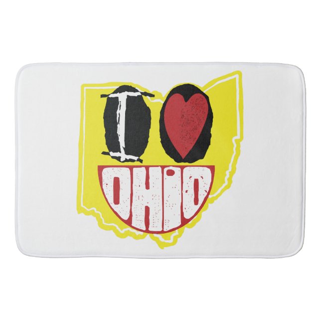 I Love Ohio Smiling Happy Face  Bath Mat (Front)