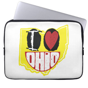 I Love Ohio Smiling Happy Face Laptop Sleeve