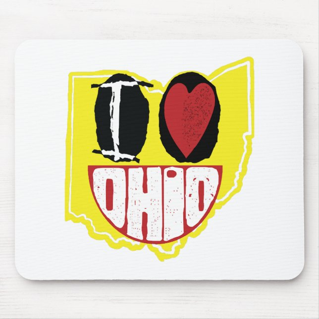 I Love Ohio Smiling Happy Face  Mouse Pad (Front)