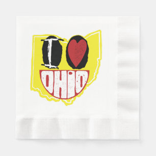 I Love Ohio Smiling Happy Face Napkin