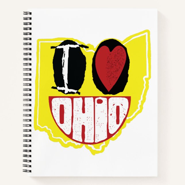 I Love Ohio Smiling Happy Face  Notebook (Front)