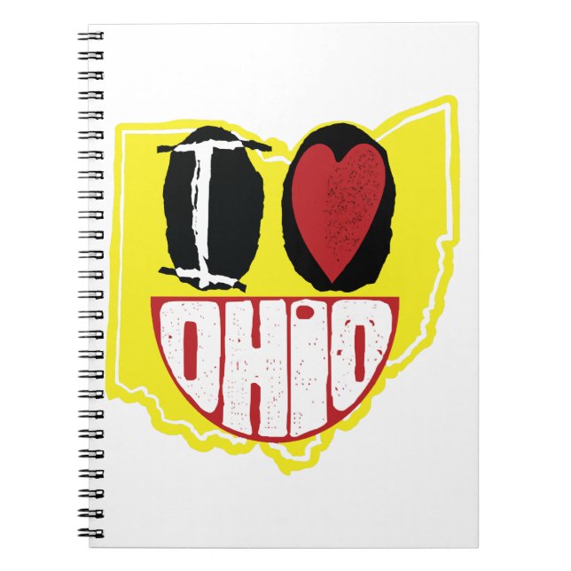 I Love Ohio Smiling Happy Face  Notebook (Front)