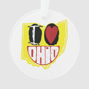 I Love Ohio Smiling Happy Face  Ornament