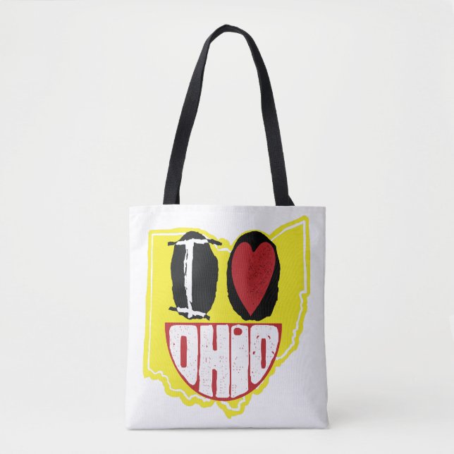 I Love Ohio Smiling Happy Face  Tote Bag (Front)