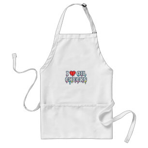 I Love Oil Checks Funny Auto Mechanic Car Men Wome Standard Apron