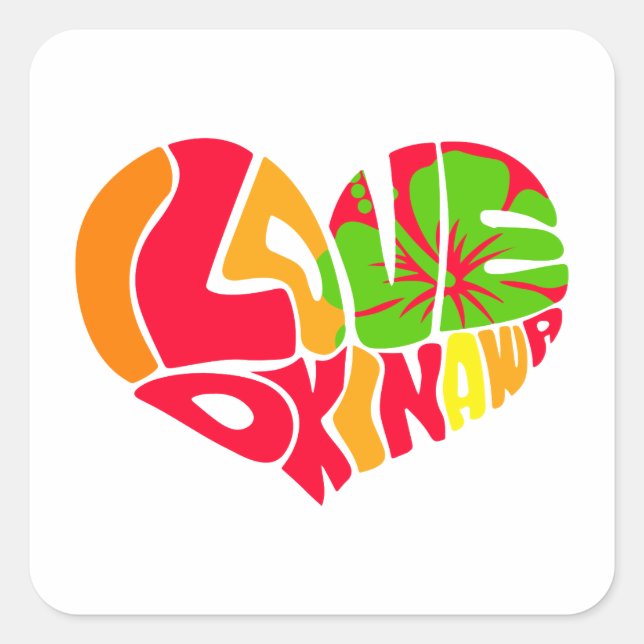 I Love Okinawa Sticker (Front)