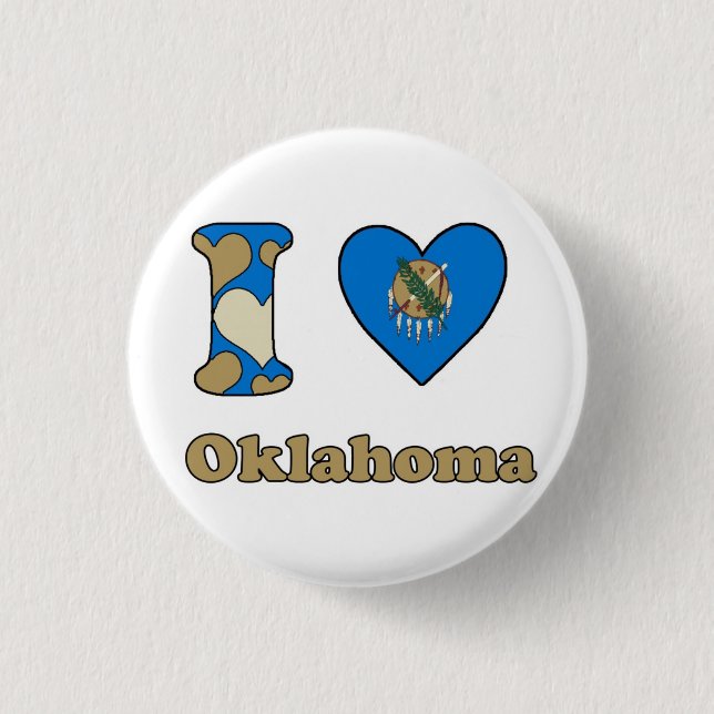 I love Oklahoma 3 Cm Round Badge (Front)