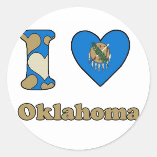 I love Oklahoma Classic Round Sticker