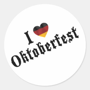 I Love Oktoberfest Classic Round Sticker