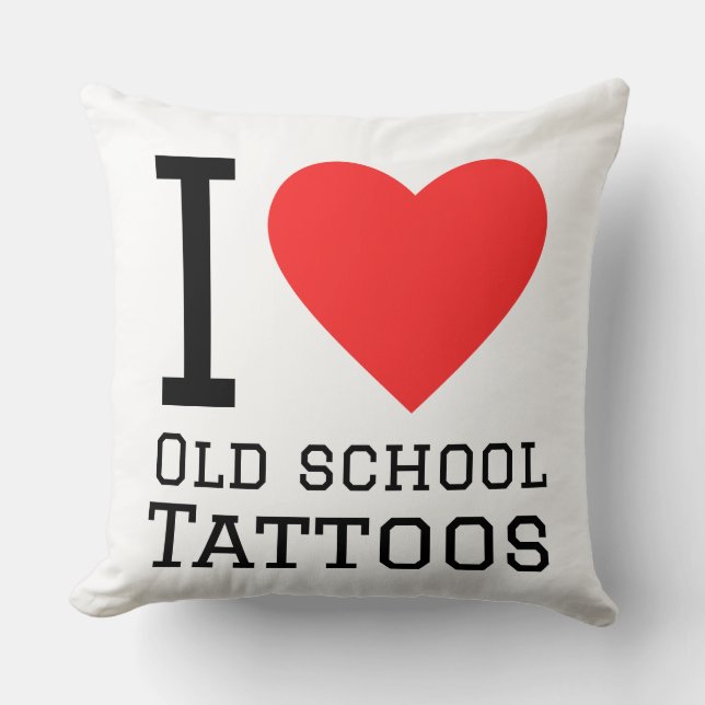 I love old school tattoos cushion (Front)