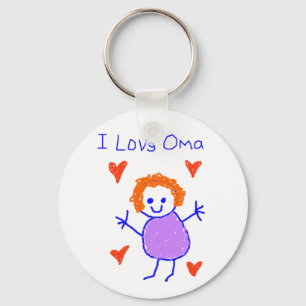 I Love Oma Key Ring