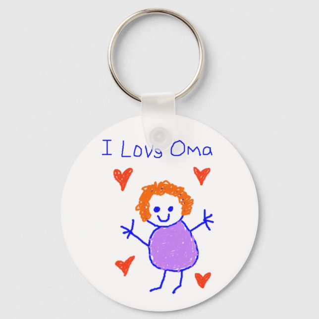 I Love Oma Key Ring (Front)