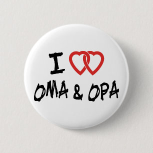 I Love Oma & Opa 6 Cm Round Badge