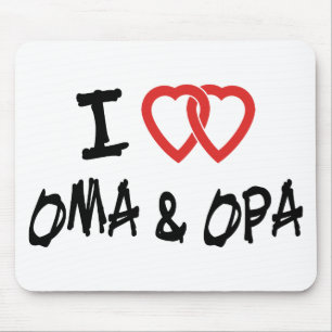 I Love Oma & Opa Mouse Pad