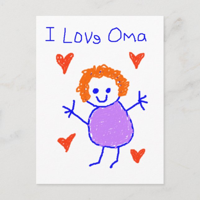 I Love Oma Postcard (Front)