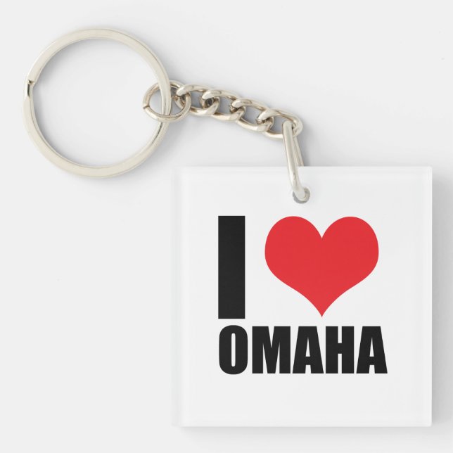 I love Omaha Key Ring (Front)