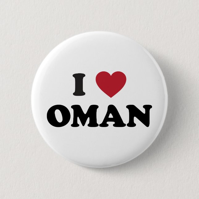 I Love Oman 6 Cm Round Badge (Front)