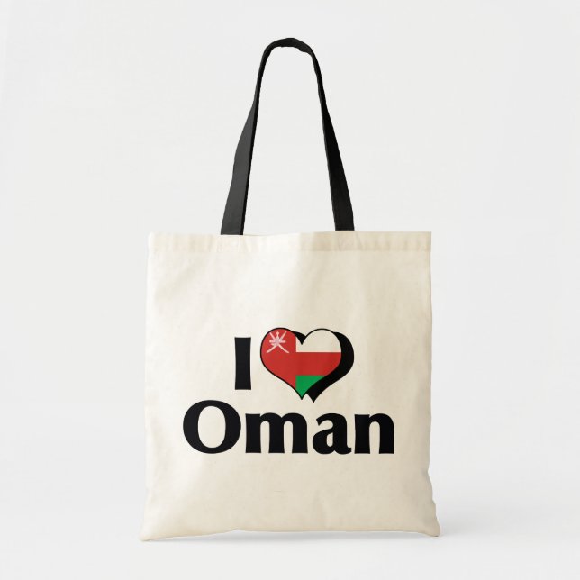 I Love Oman Flag Tote Bag (Front)