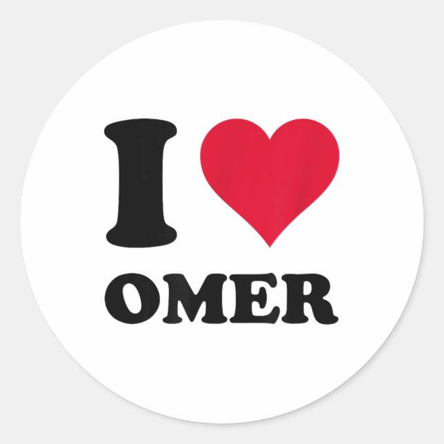 I Love Omer _1  Classic Round Sticker (Front)
