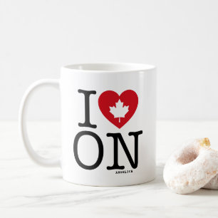 I Love ON   I Heart Ontario Canada Custom Mug