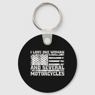I Love One Woman and Several Motorcycles Funny Key Ring