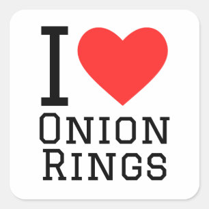 I love onion rings square sticker