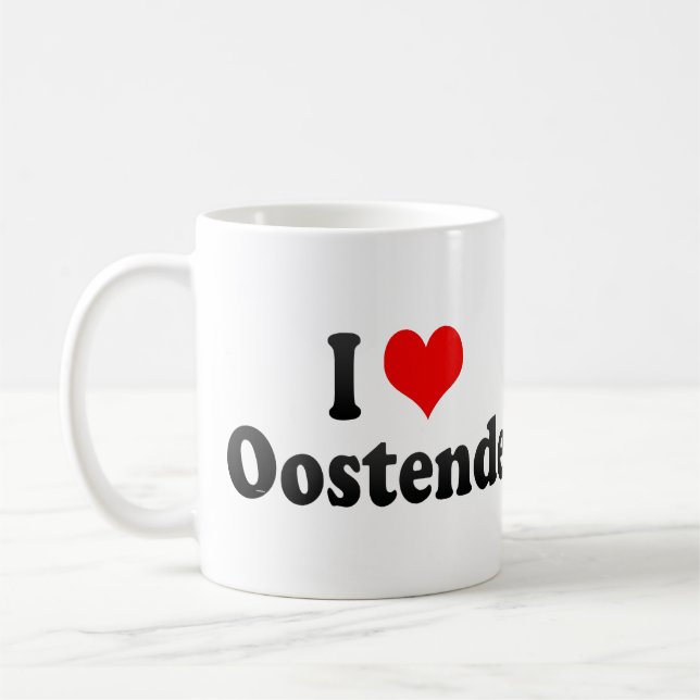I Love Oostende, Belgium Coffee Mug (Left)