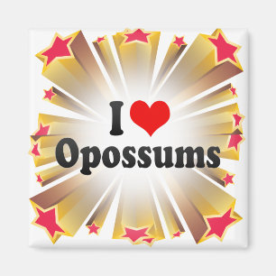 I Love Opossums Magnet