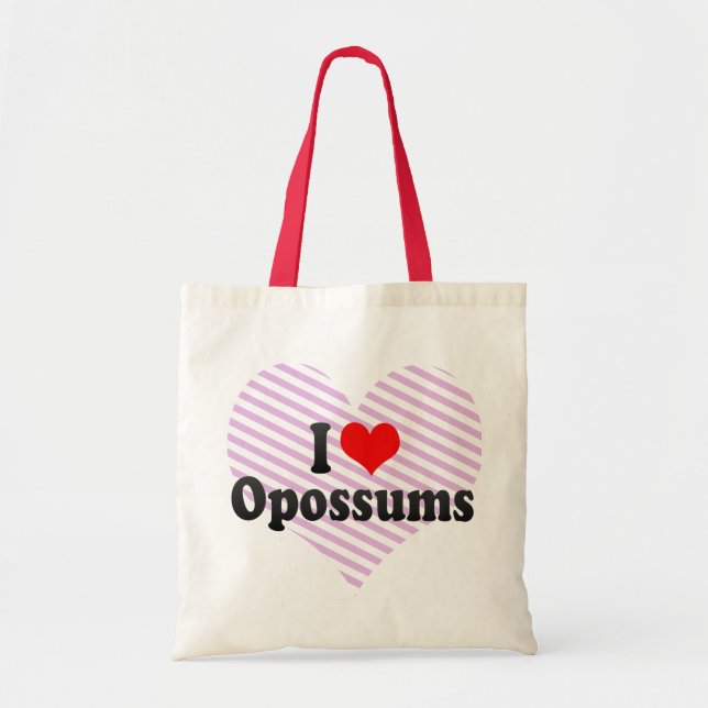 I Love Opossums Tote Bag (Front)