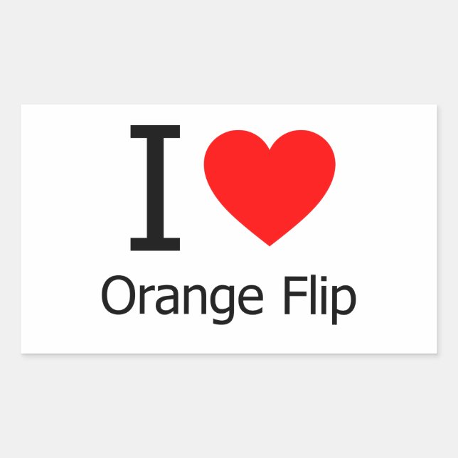 I Love Orange Flips Rectangular Sticker (Front)