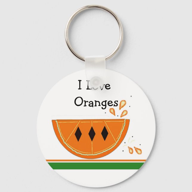 I Love Oranges Key Ring (Front)