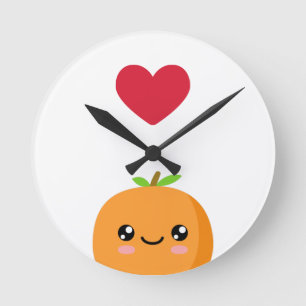 I love Oranges Round Clock