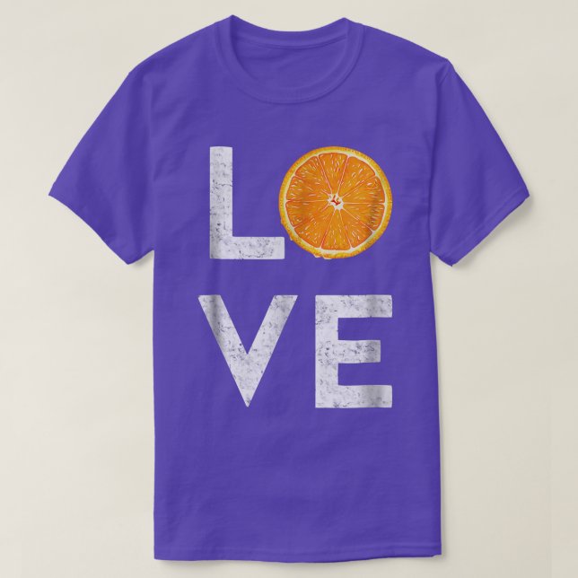I Love Oranges Tropical Fruit  T-Shirt (Design Front)