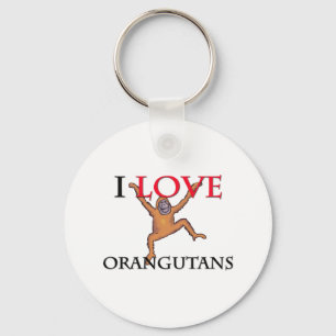I Love Orangutans Key Ring