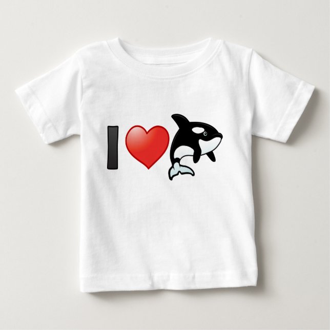 I Love Orcas Baby T-Shirt (Front)