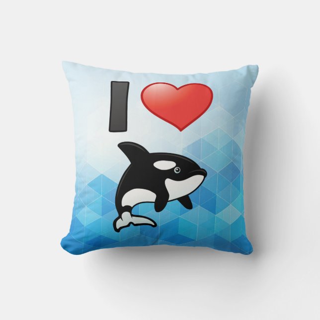 I Love Orcas Cushion (Front)