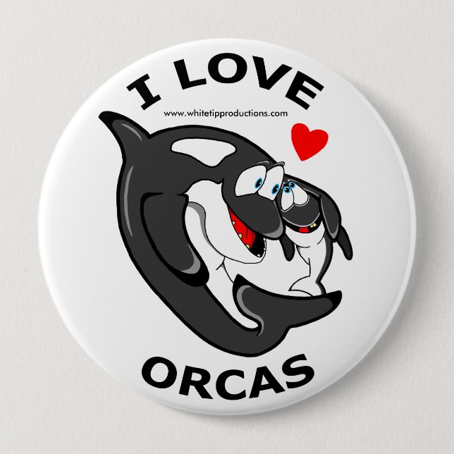 I love Orcas fun badge (Front)