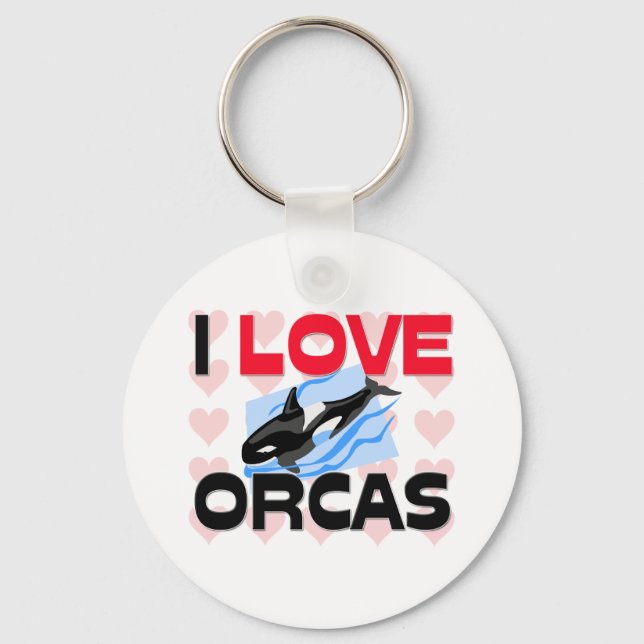 I Love Orcas Key Ring (Front)