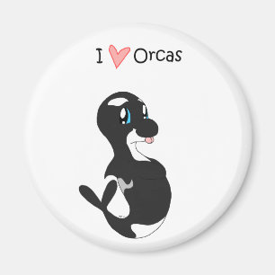 I Love Orcas Magnet
