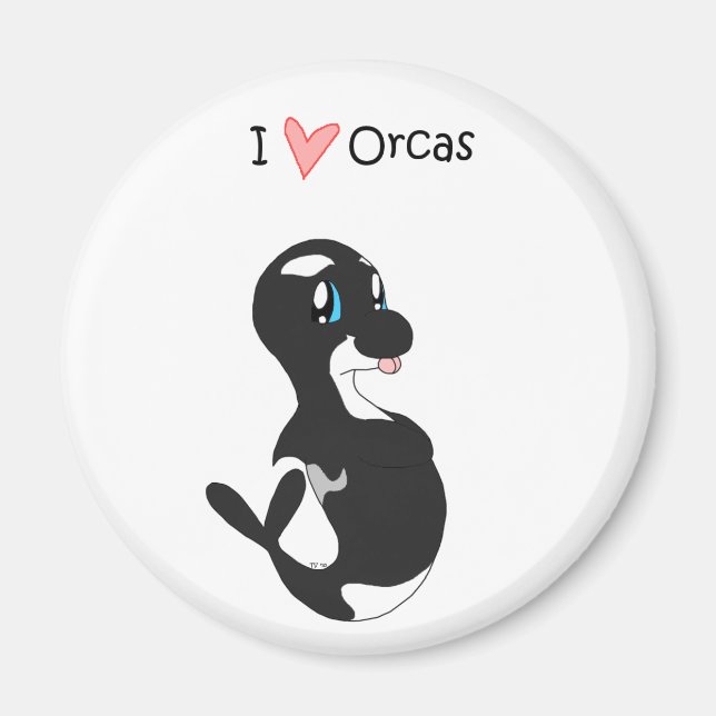 I Love Orcas Magnet (Front)