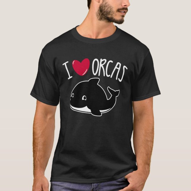 I Love Orcas  Orca Killer Whale  Cute Graphic T-Shirt (Front)