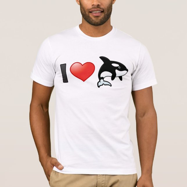 I Love Orcas T-Shirt (Front)