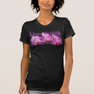I Love Orchids Black T-shirt