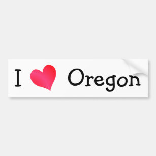 I Love Oregon Bumper Sticker