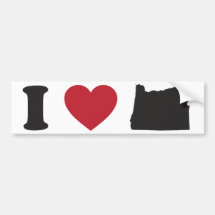 I Love Oregon Bumper Sticker