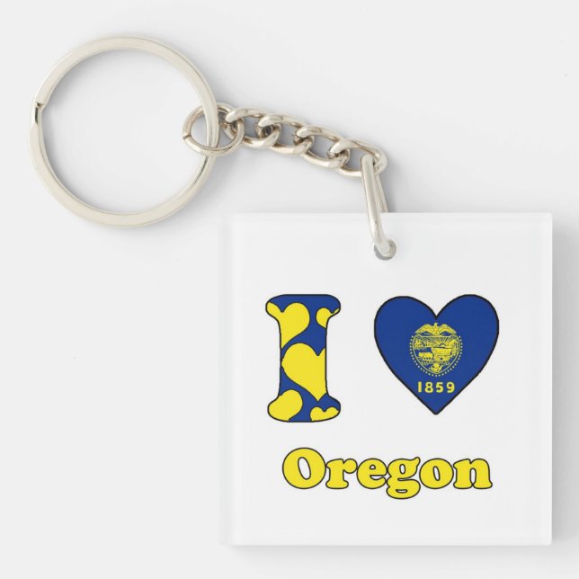 I love Oregon Key Ring (Front)