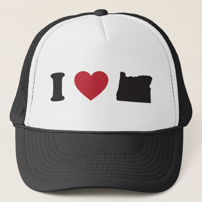 I Love Oregon Trucker Hat (Front)