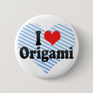 I Love Origami 6 Cm Round Badge