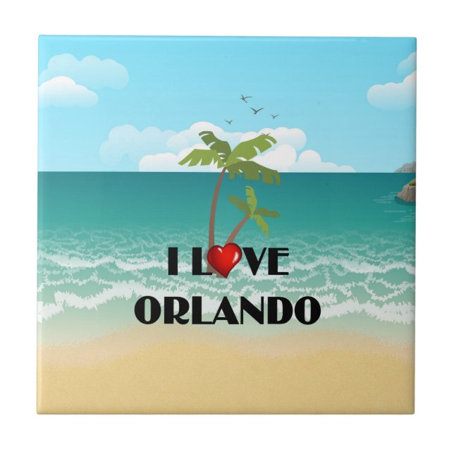 I Love Orlando, Florida Ceramic Tile (Front)